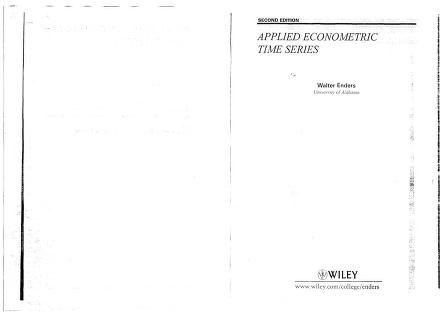 207817331 Applied Econometric Time Series Walter Enders Second